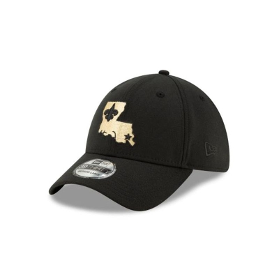 New Orleans Saints Gorra | New Era NFL Logo Elements 2.0 39thirty Stretch Fit Cap Mexico - Negros
